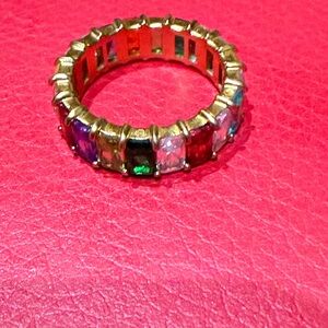 Elegant Multicolor Gemstone Gold Ring